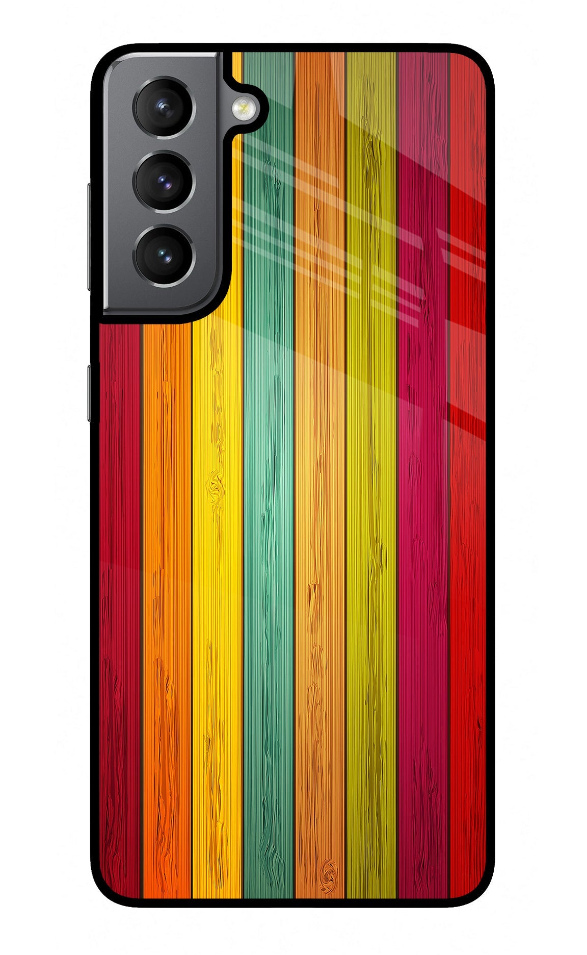 Multicolor Wooden Samsung S21 Glass Case