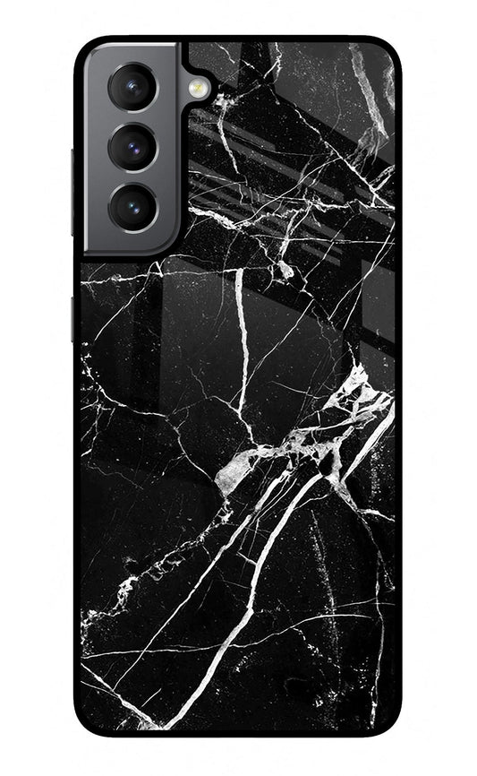 Black Marble Pattern Samsung S21 Glass Case