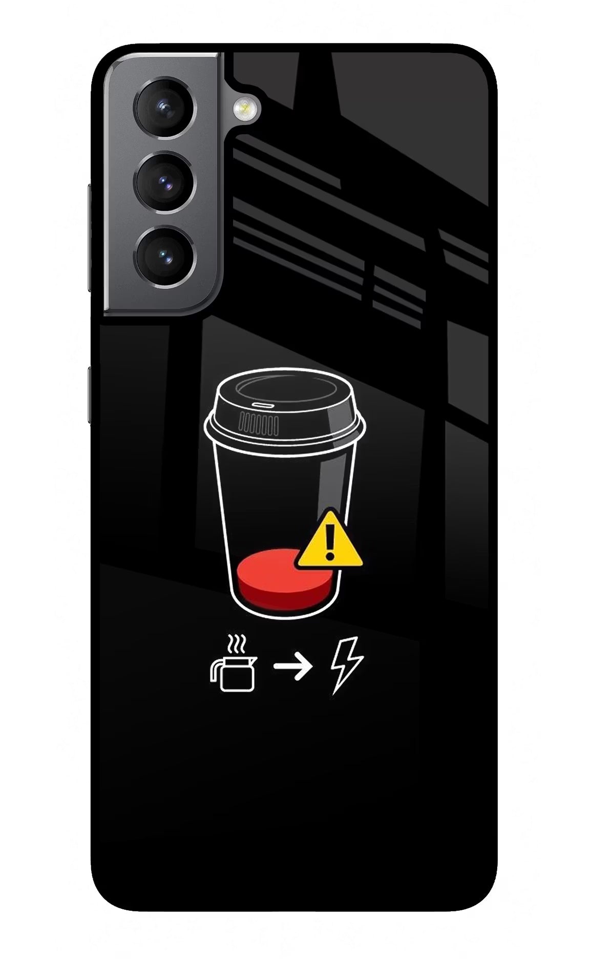 Coffee Samsung S21 Glass Case Back Cover by Casekaro