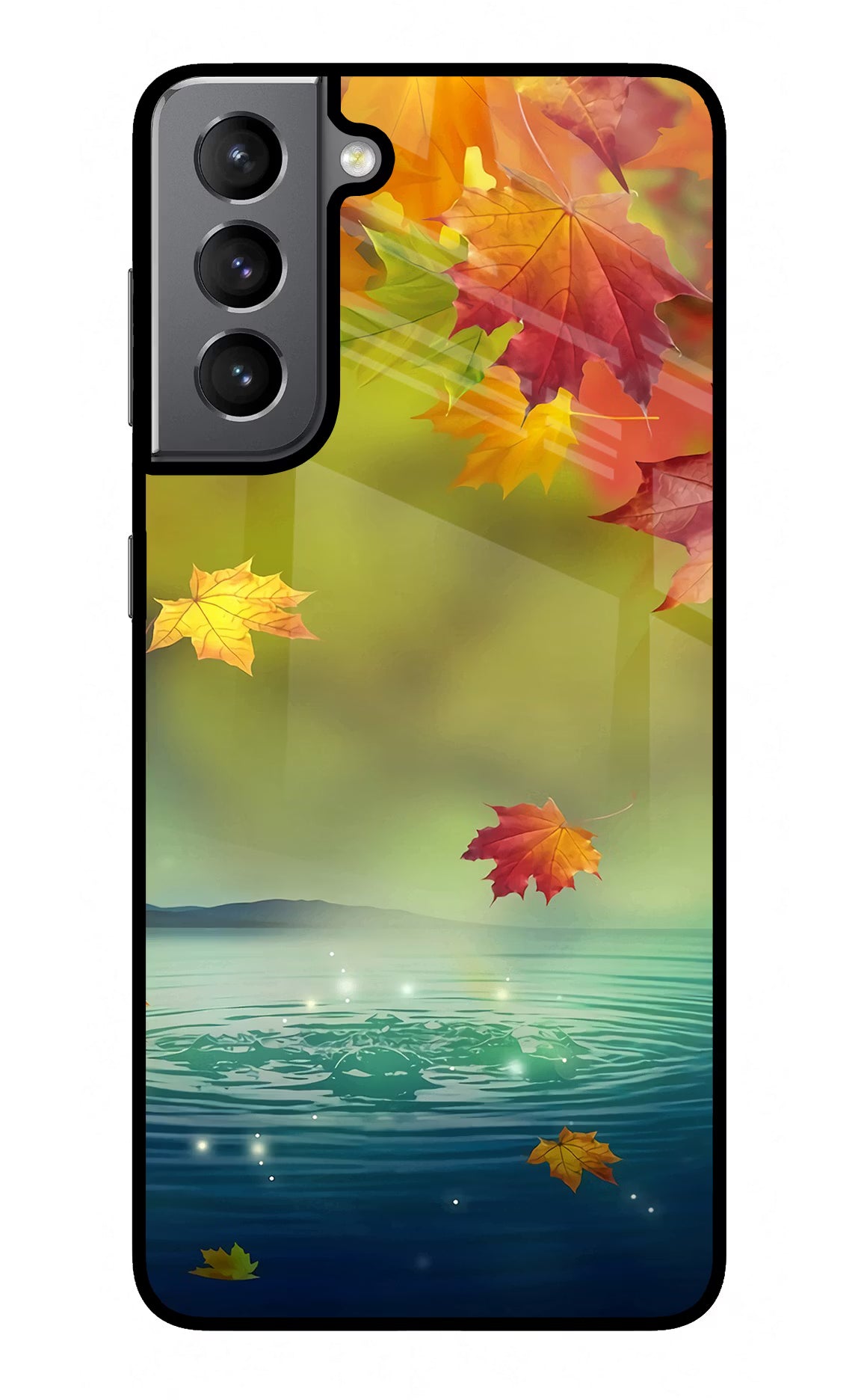 Flowers Samsung S21 Glass Case Back Cover by Casekaro