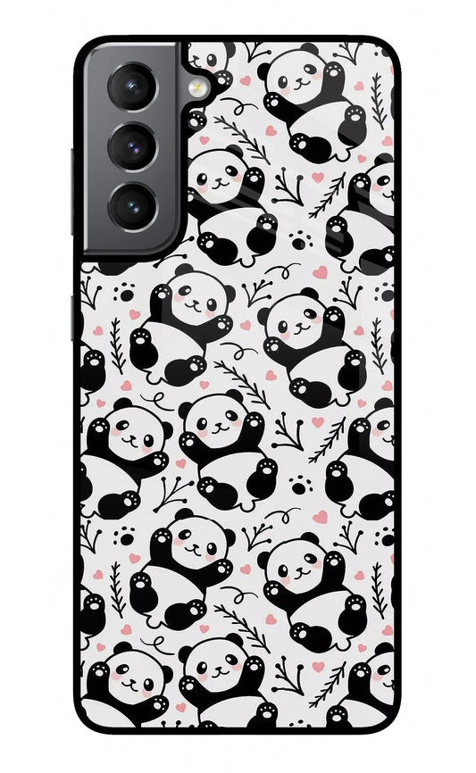 Cute Panda Samsung S21 Glass Case