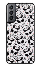 Cute Panda Samsung S21 Glass Case Back Cover by Casekaro