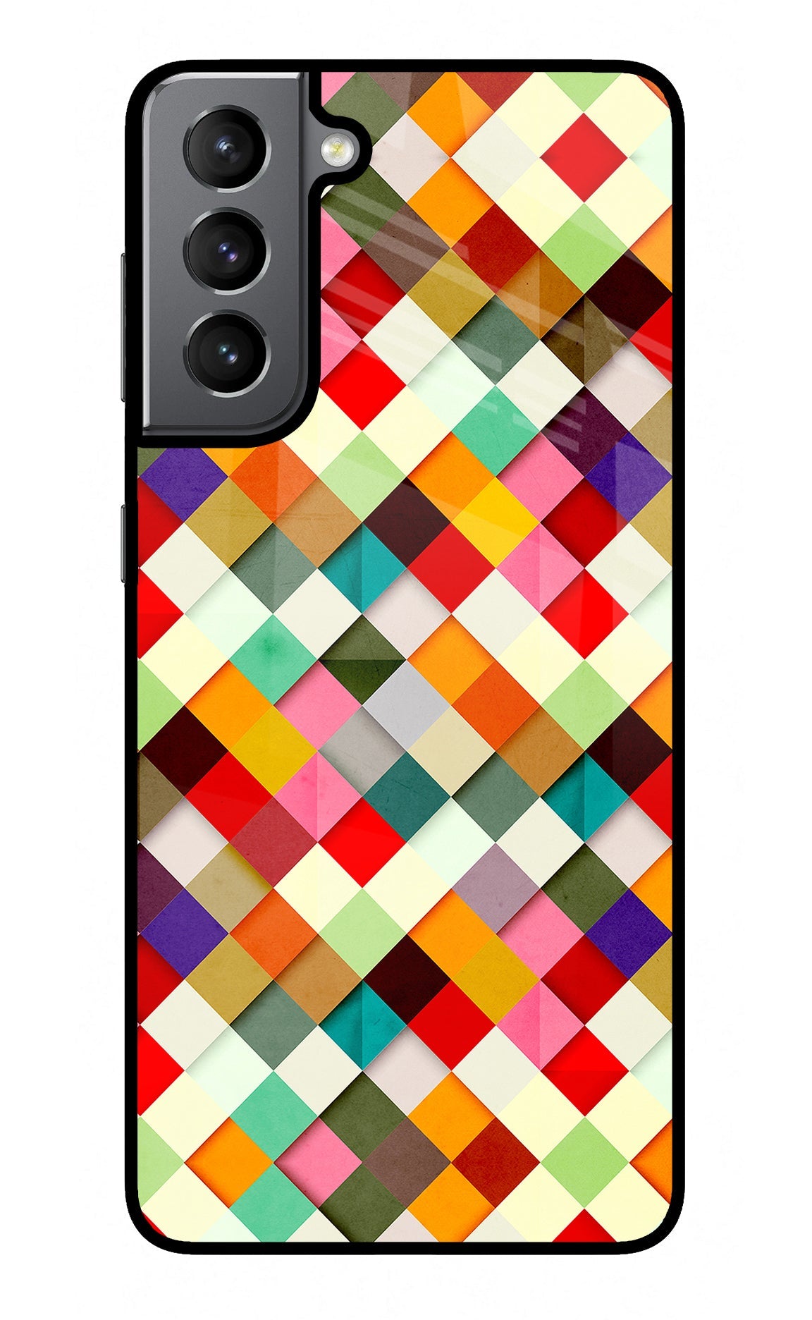 Geometric Abstract Colorful Samsung S21 Glass Case