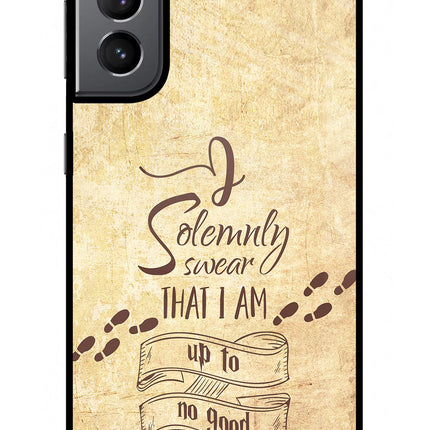 I Solemnly swear that i up to no good Samsung S21 Glass Case Back Cover by Casekaro