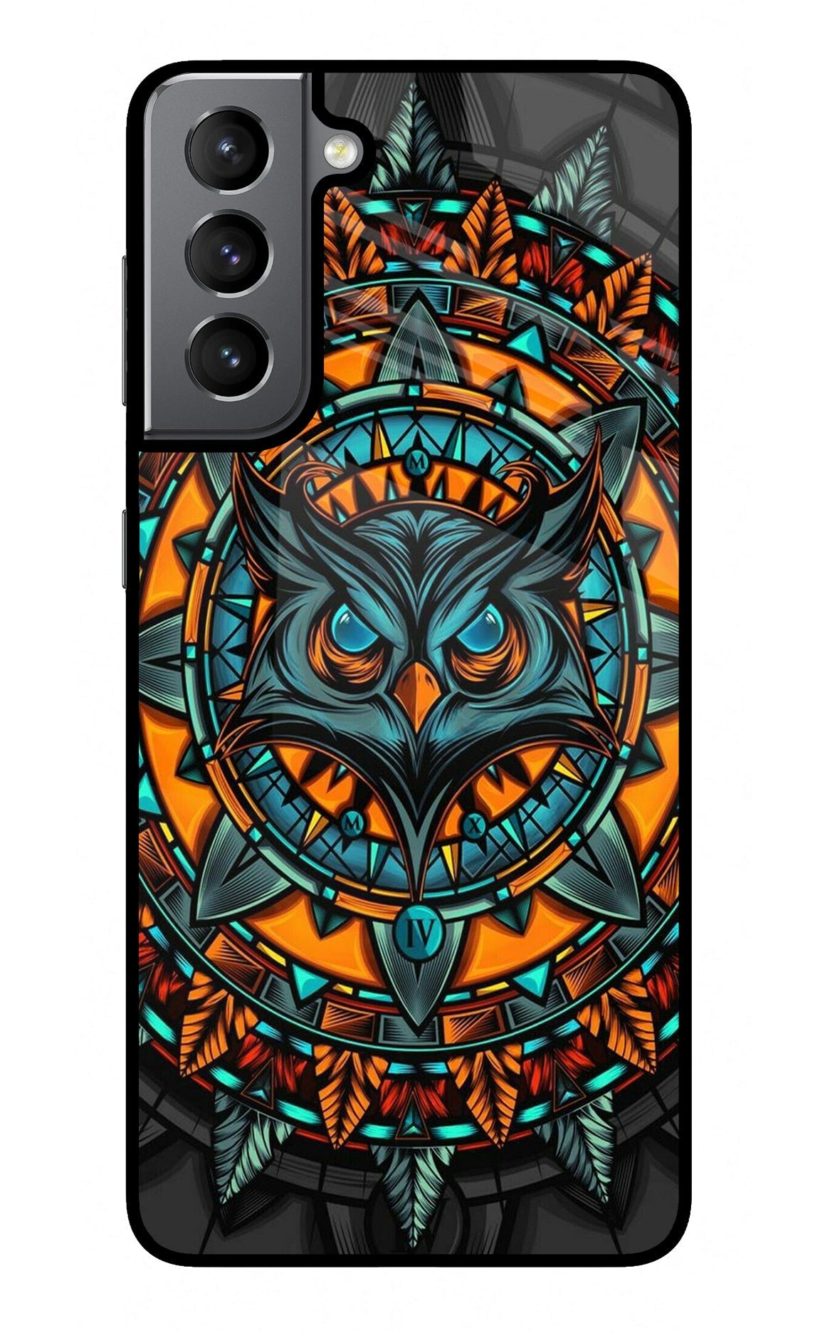 Angry Owl Art Samsung S21 Glass Case