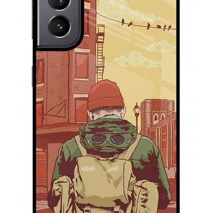 Adventurous Samsung S21 Glass Case Back Cover by Casekaro
