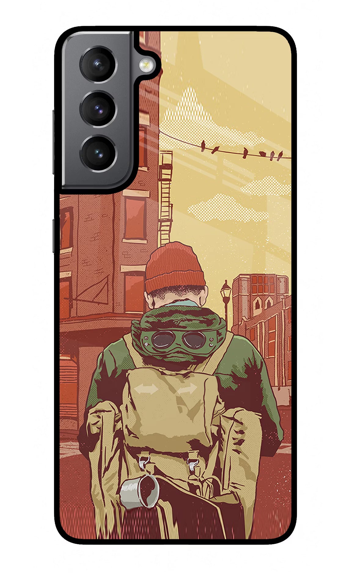 Adventurous Samsung S21 Glass Case Back Cover by Casekaro