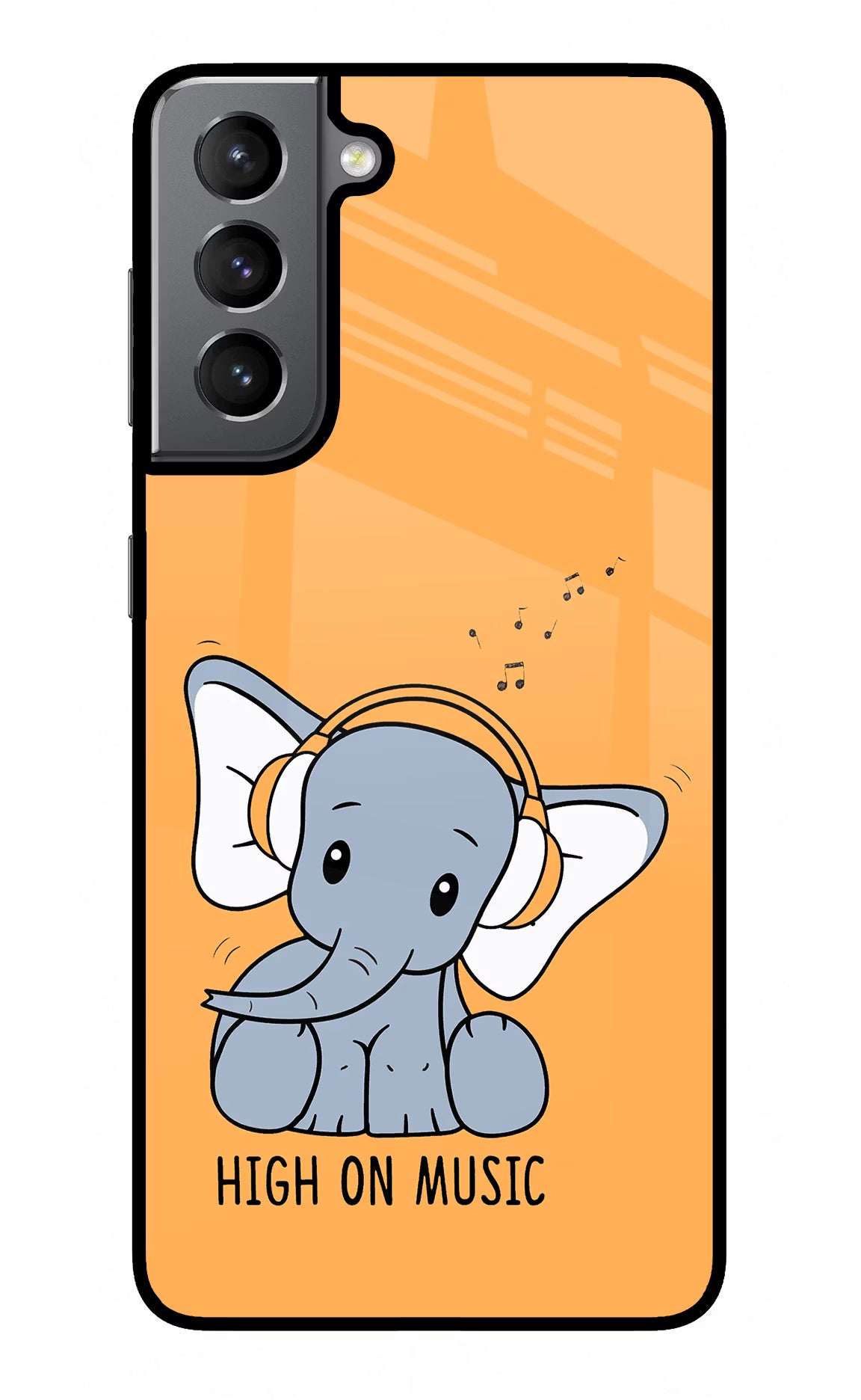 High On Music Samsung S21 Glass Case Back Cover by Casekaro
