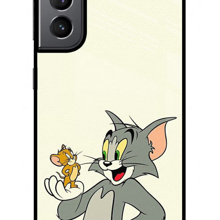 Tom & Jerry Samsung S21 Glass Case Back Cover by Casekaro