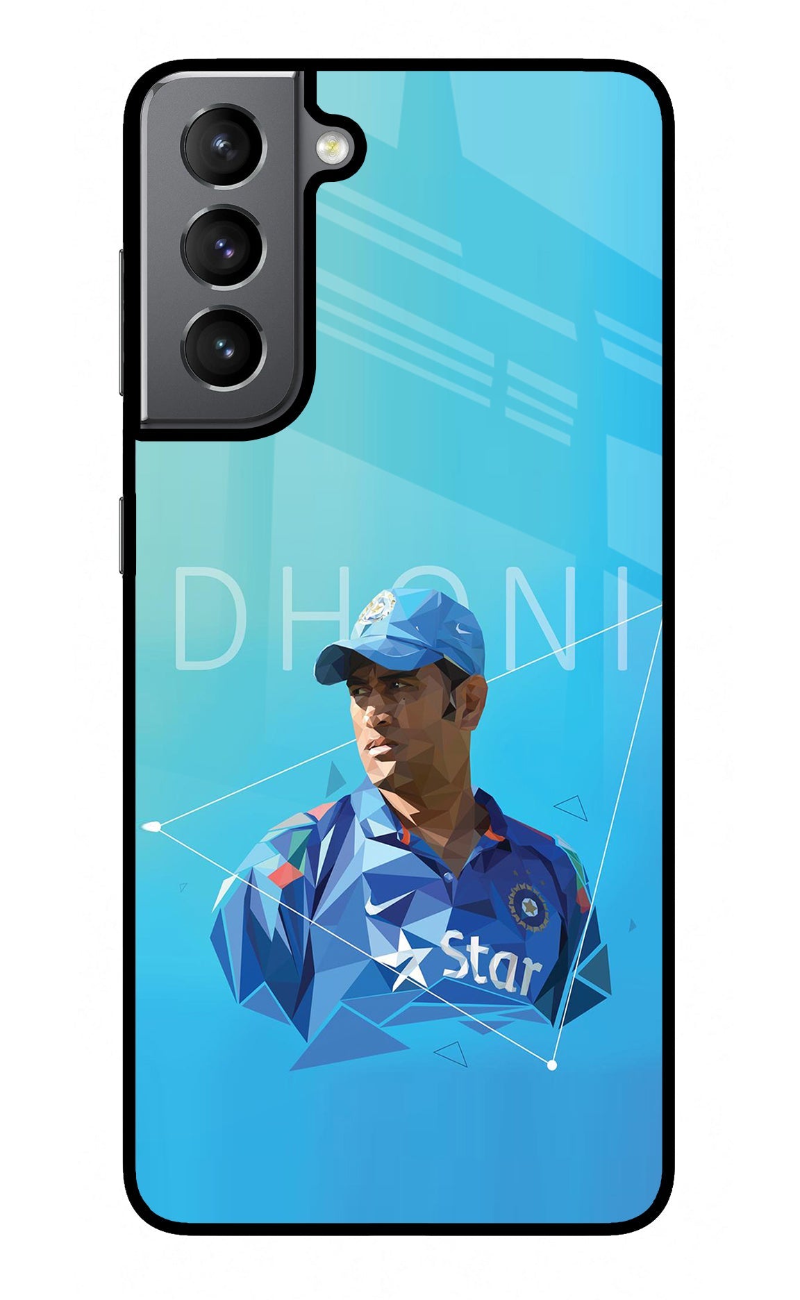 Dhoni Artwork Samsung S21 Glass Case