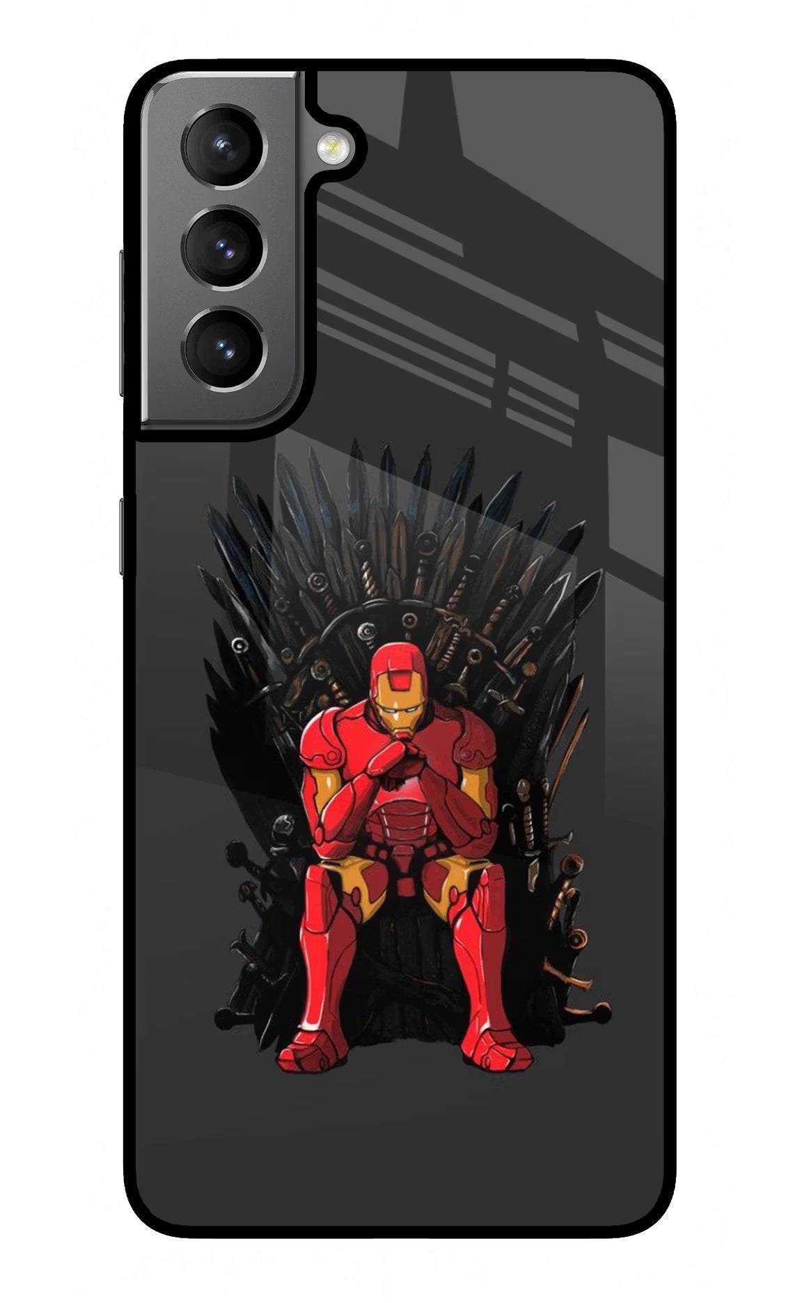 Ironman Throne Samsung S21 Glass Case Back Cover by Casekaro