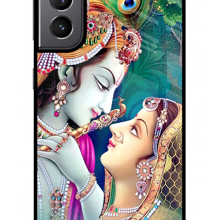 Lord Radha Krishna Samsung S21 Glass Case Back Cover by Casekaro