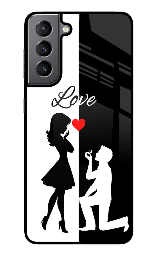 Love Propose Black And White Samsung S21 Glass Case