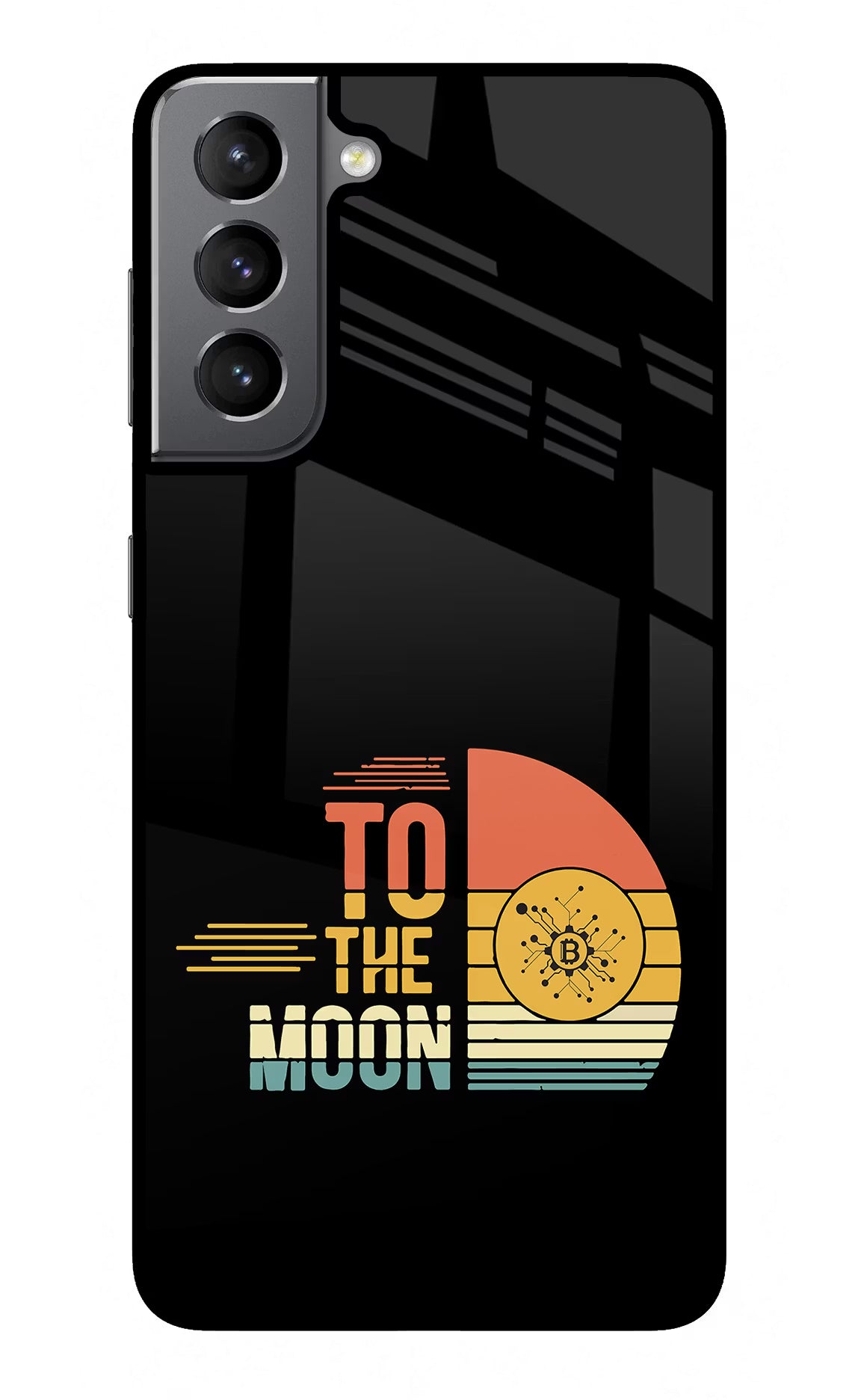 To the Moon Samsung S21 Glass Case Back Cover by Casekaro