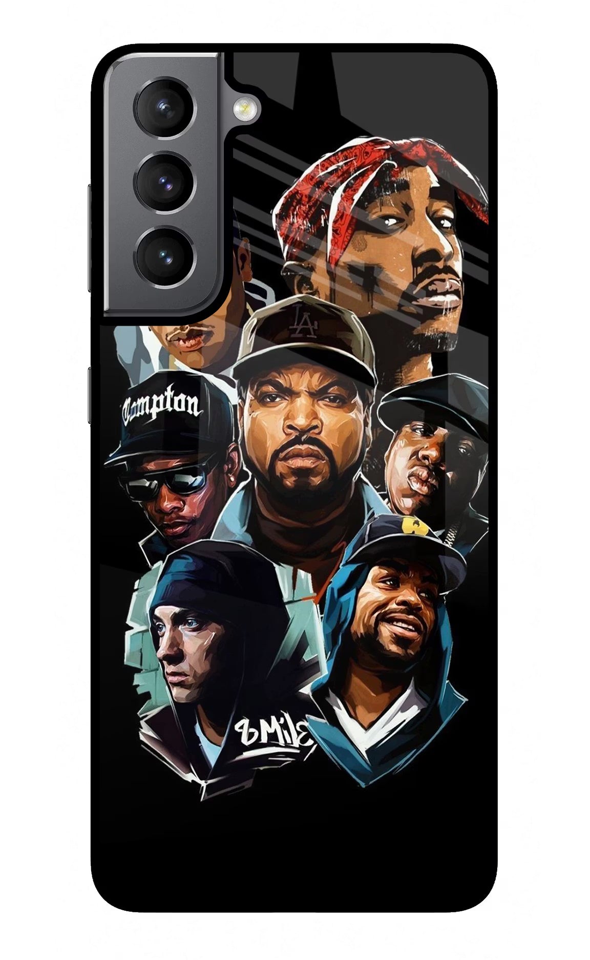Rappers Samsung S21 Glass Case Back Cover by Casekaro