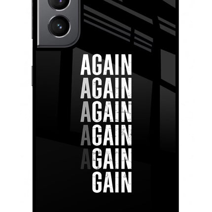 Again Again Gain Samsung S21 Glass Case Back Cover by Casekaro