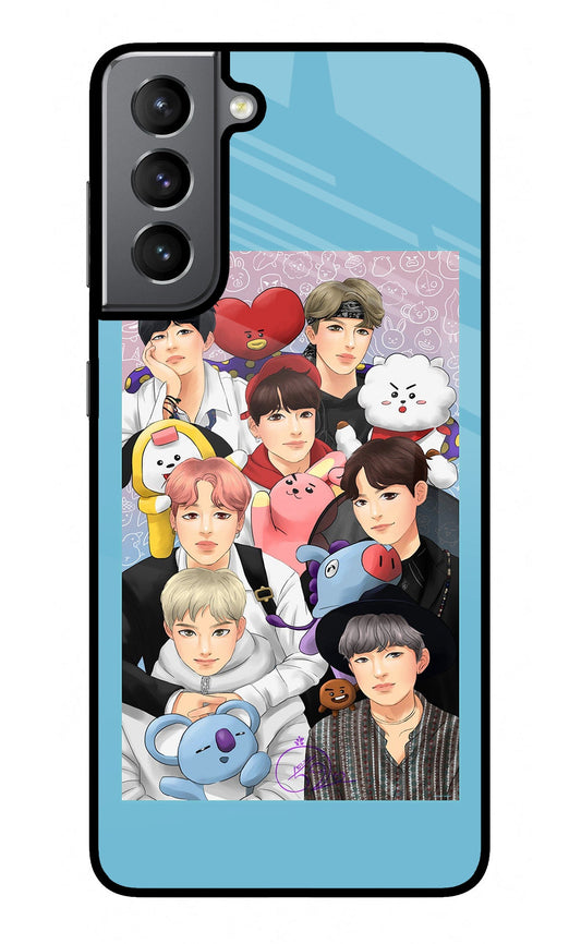 BTS with animals Samsung S21 Glass Case