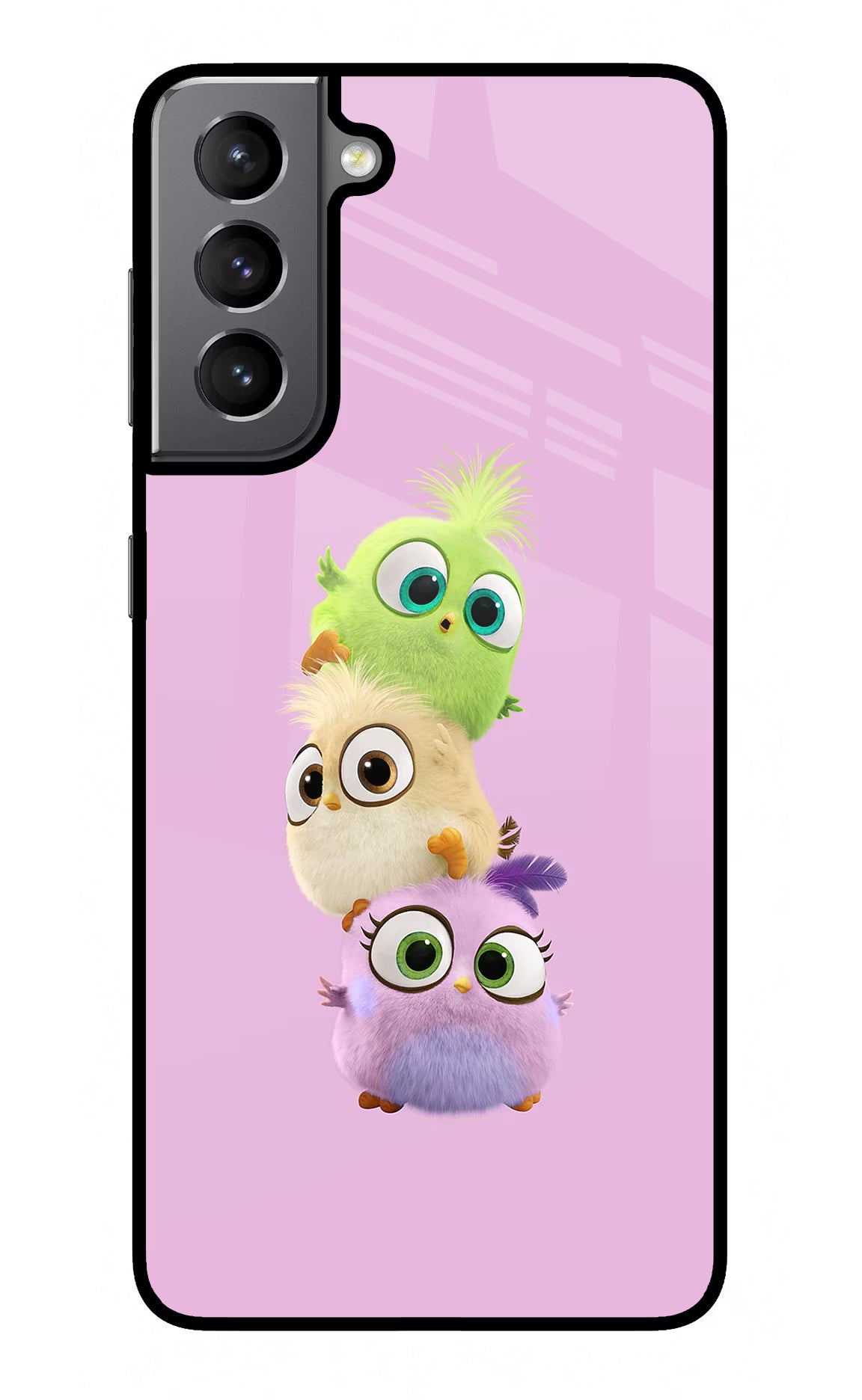Cute Little Birds Samsung S21 Glass Case Back Cover by Casekaro