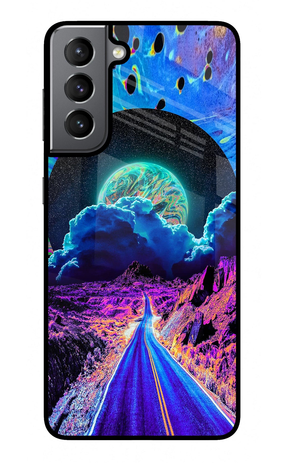 Psychedelic Painting Samsung S21 Glass Case