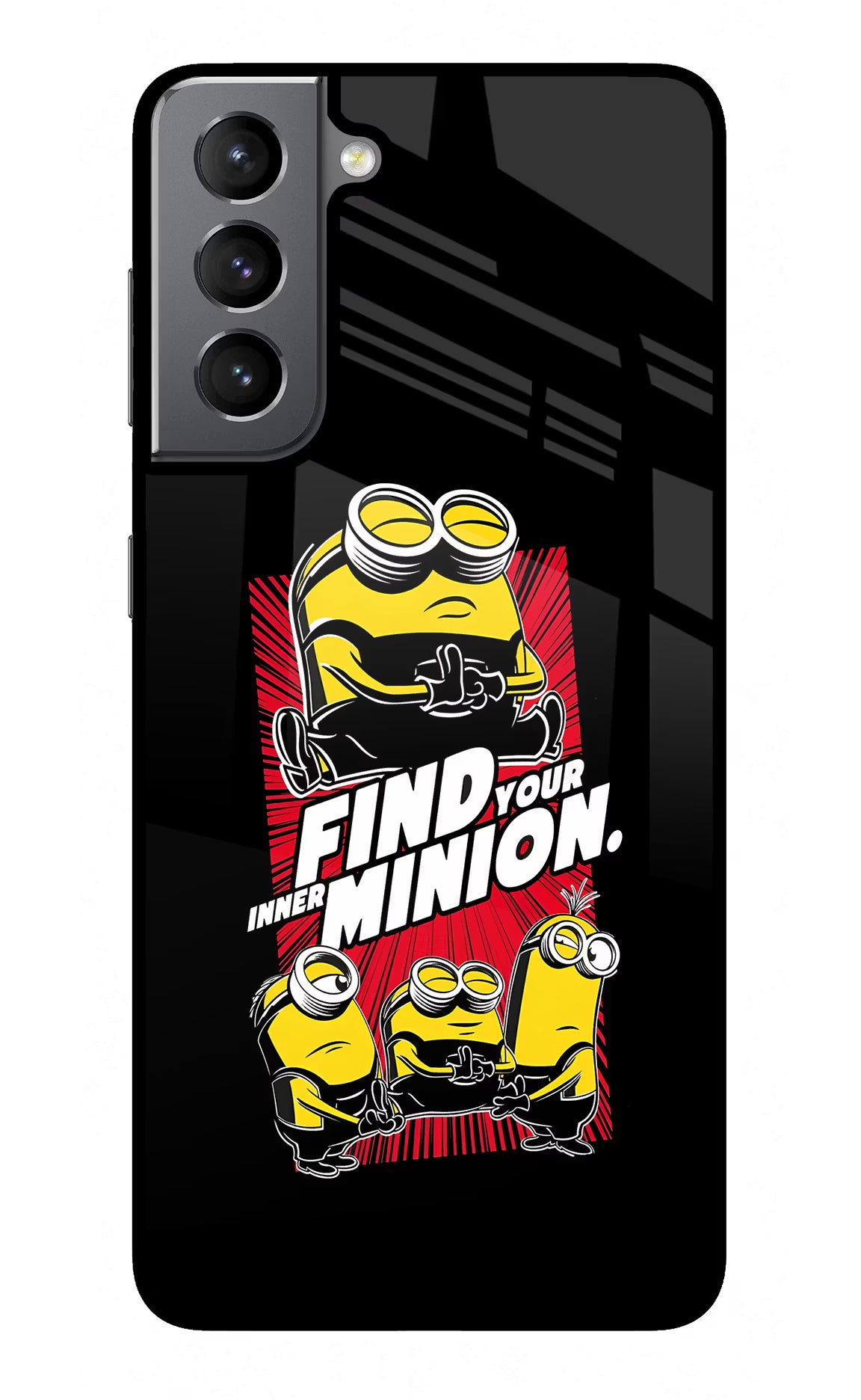 Find your inner Minion Samsung S21 Glass Case Back Cover by Casekaro