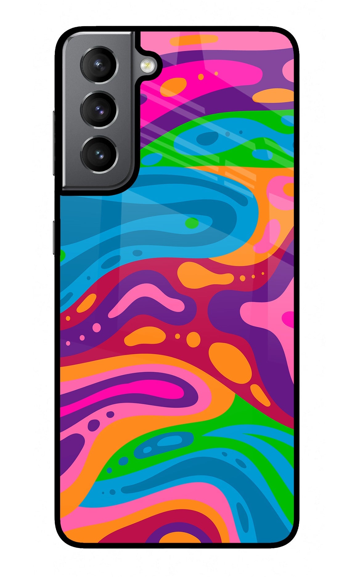 Trippy Pattern Samsung S21 Glass Case