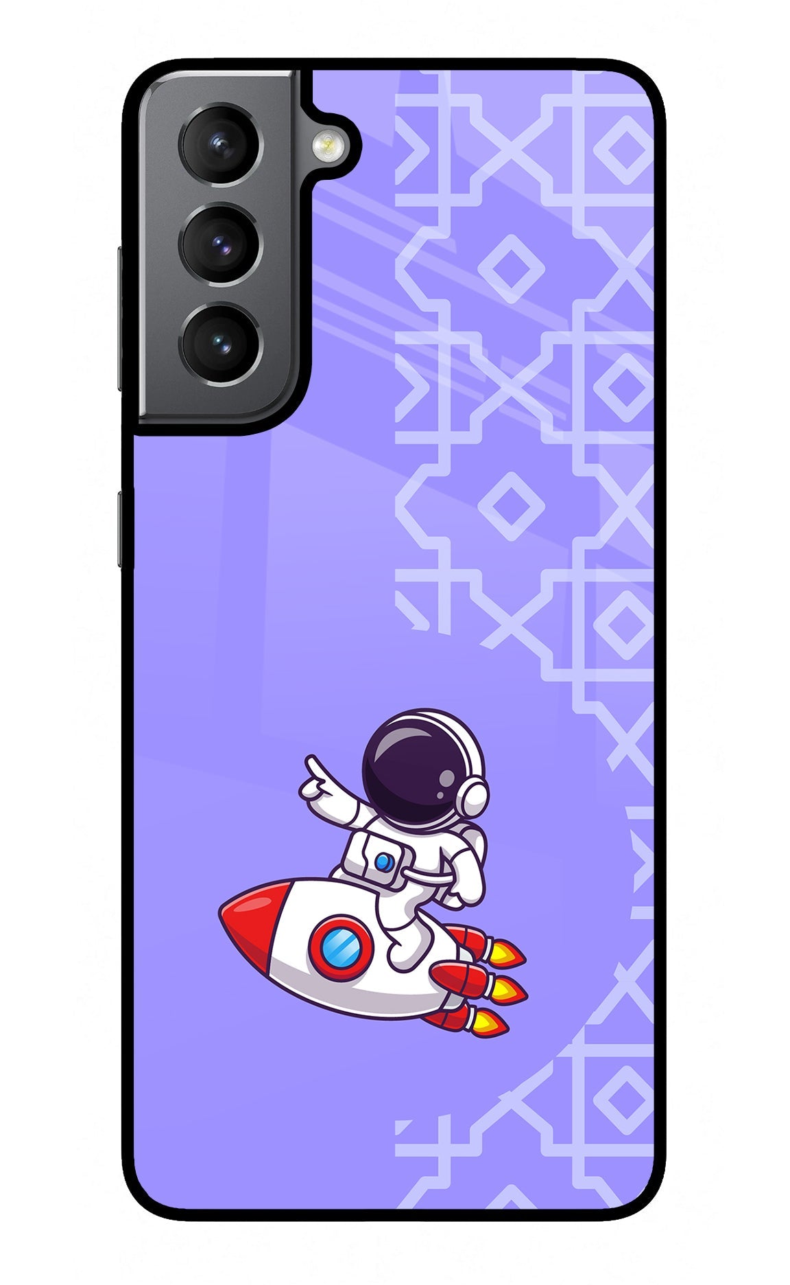 Cute Astronaut Samsung S21 Glass Case