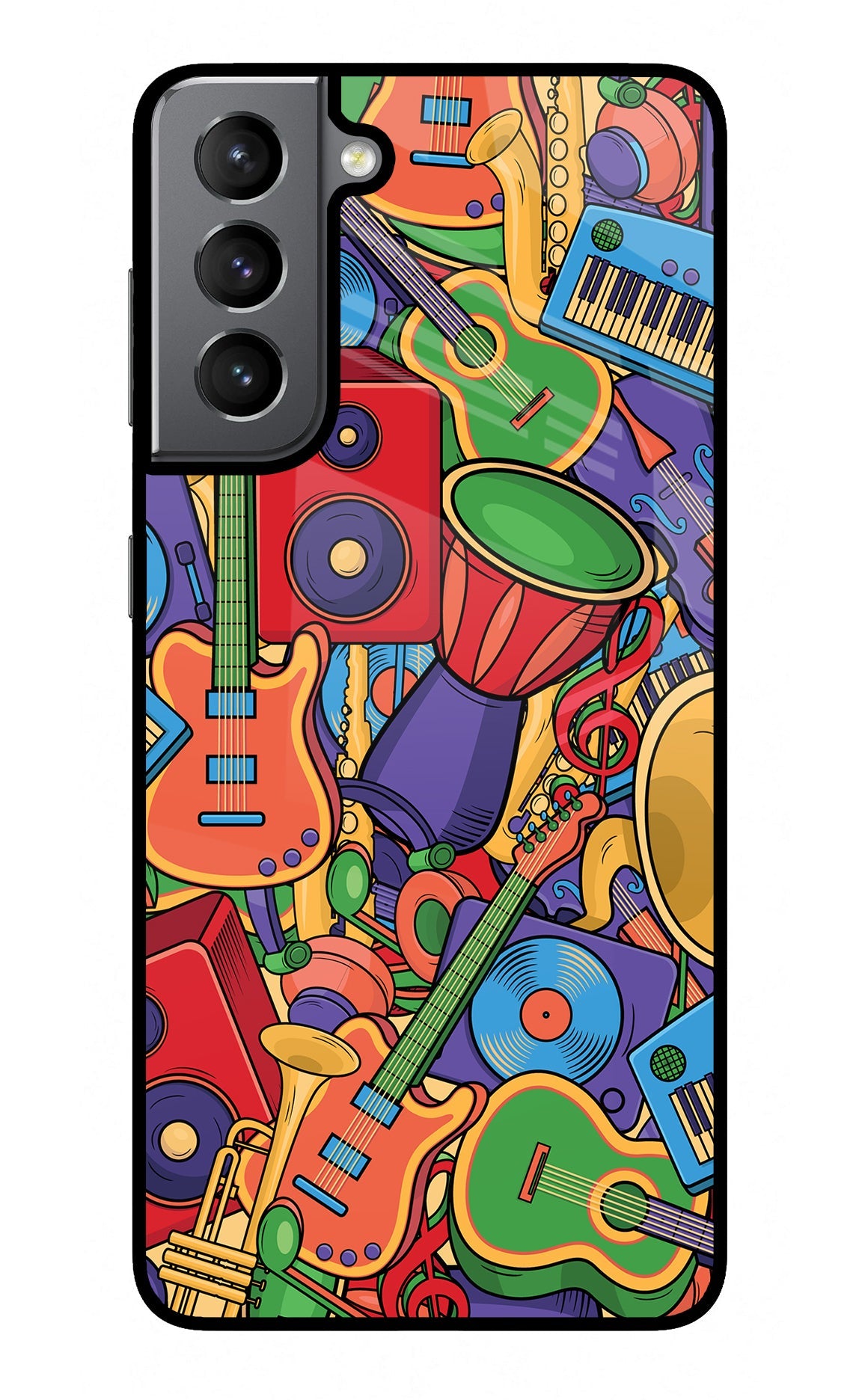 Music Instrument Doodle Samsung S21 Back Cover