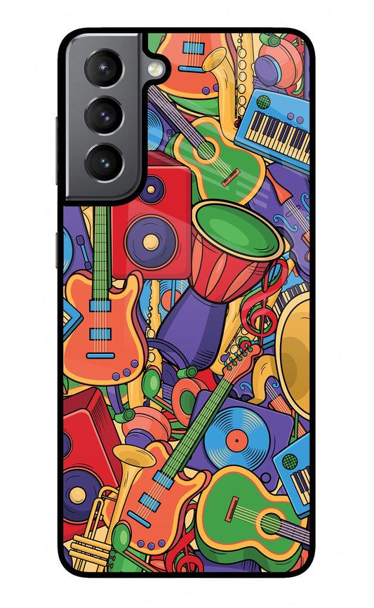 Music Instrument Doodle Samsung S21 Glass Case