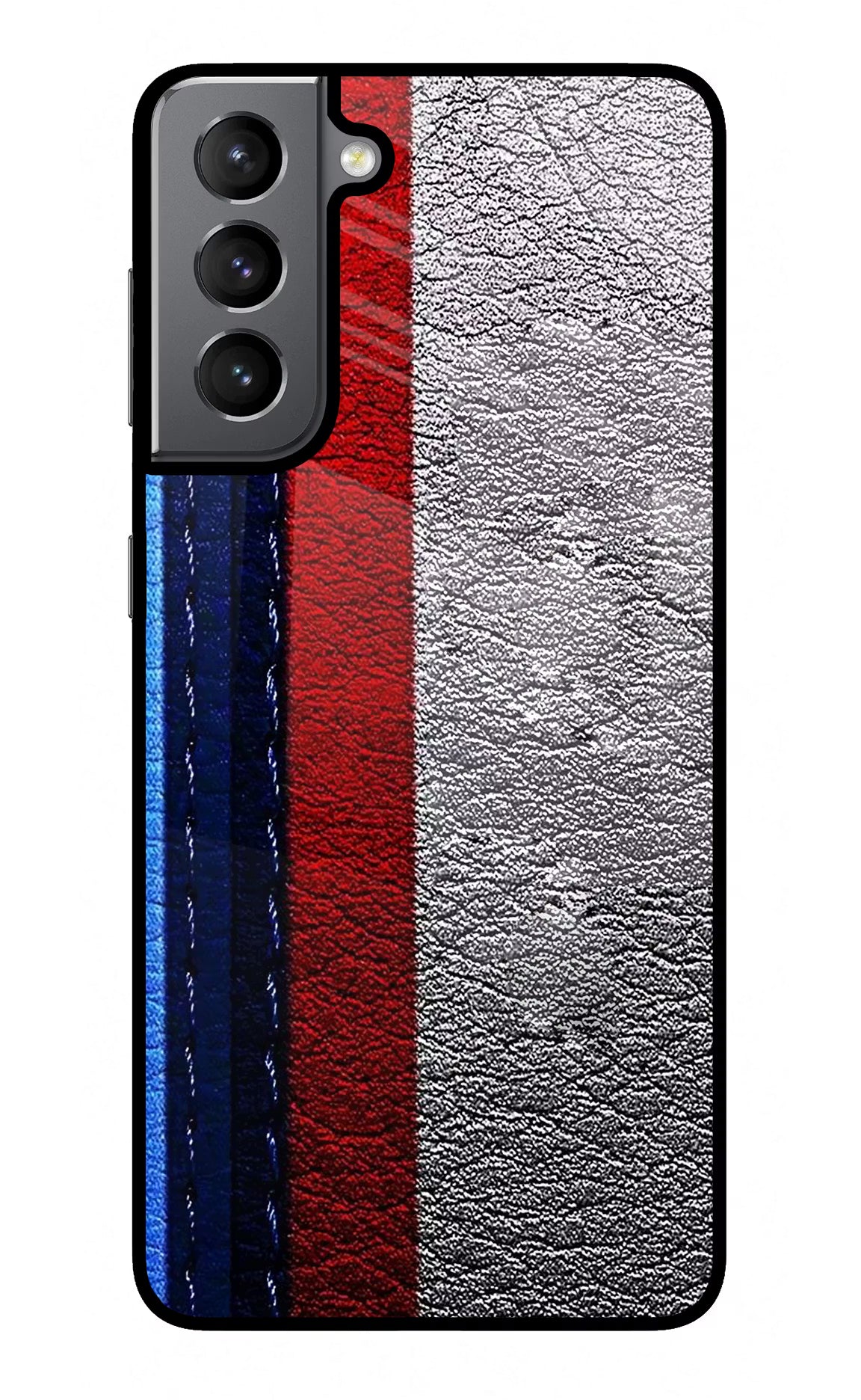 BMW Stripes Samsung S21 Glass Case Back Cover by Casekaro