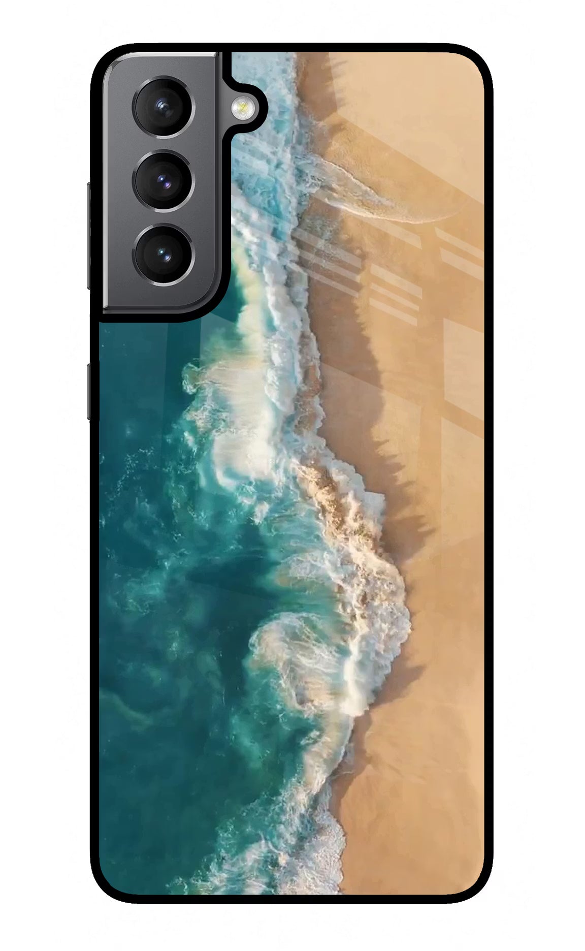 Ocean Beach Samsung S21 Glass Case Back Cover by Casekaro