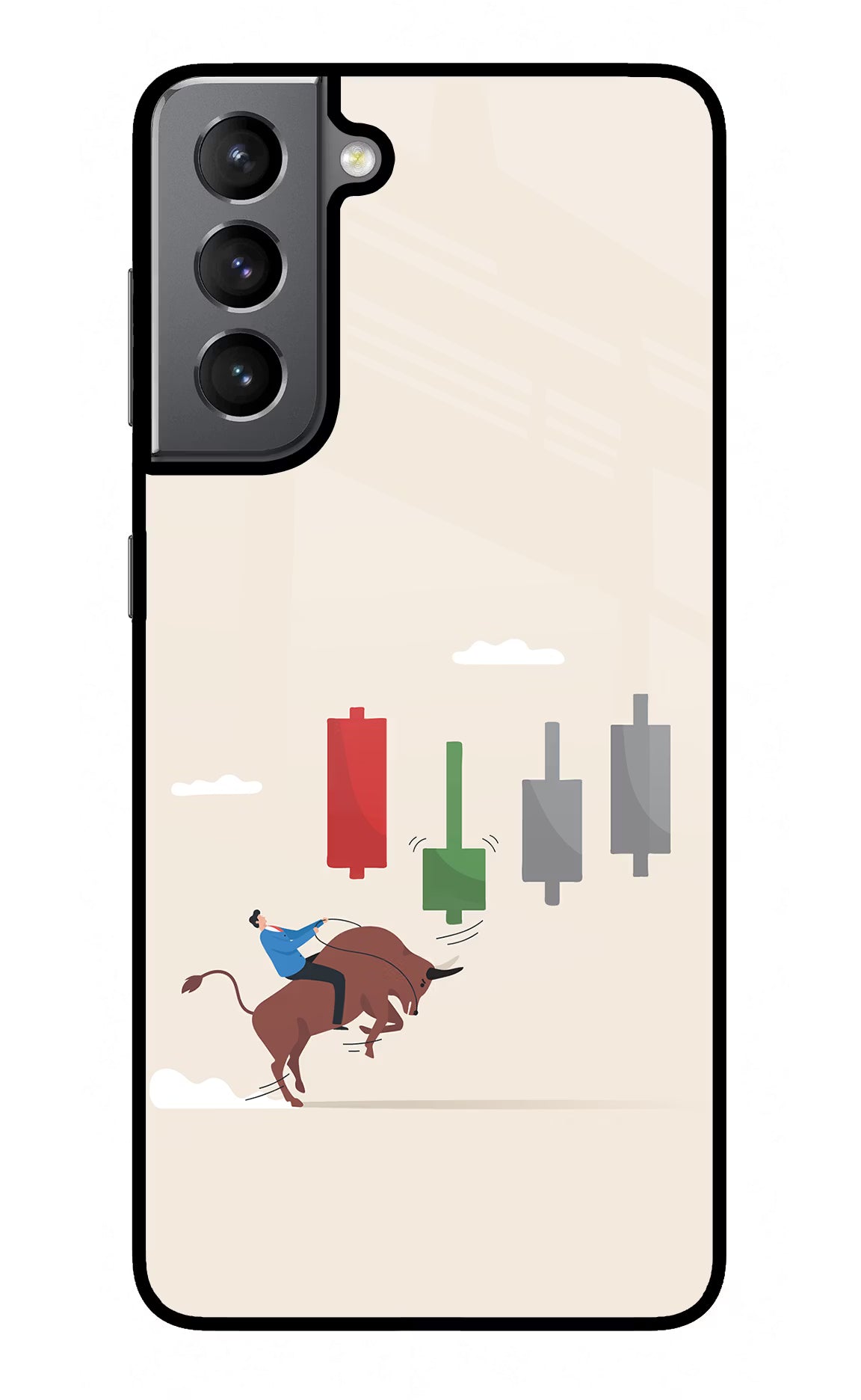 Bull Trading Momentum Samsung S21 Glass Case Back Cover by Casekaro