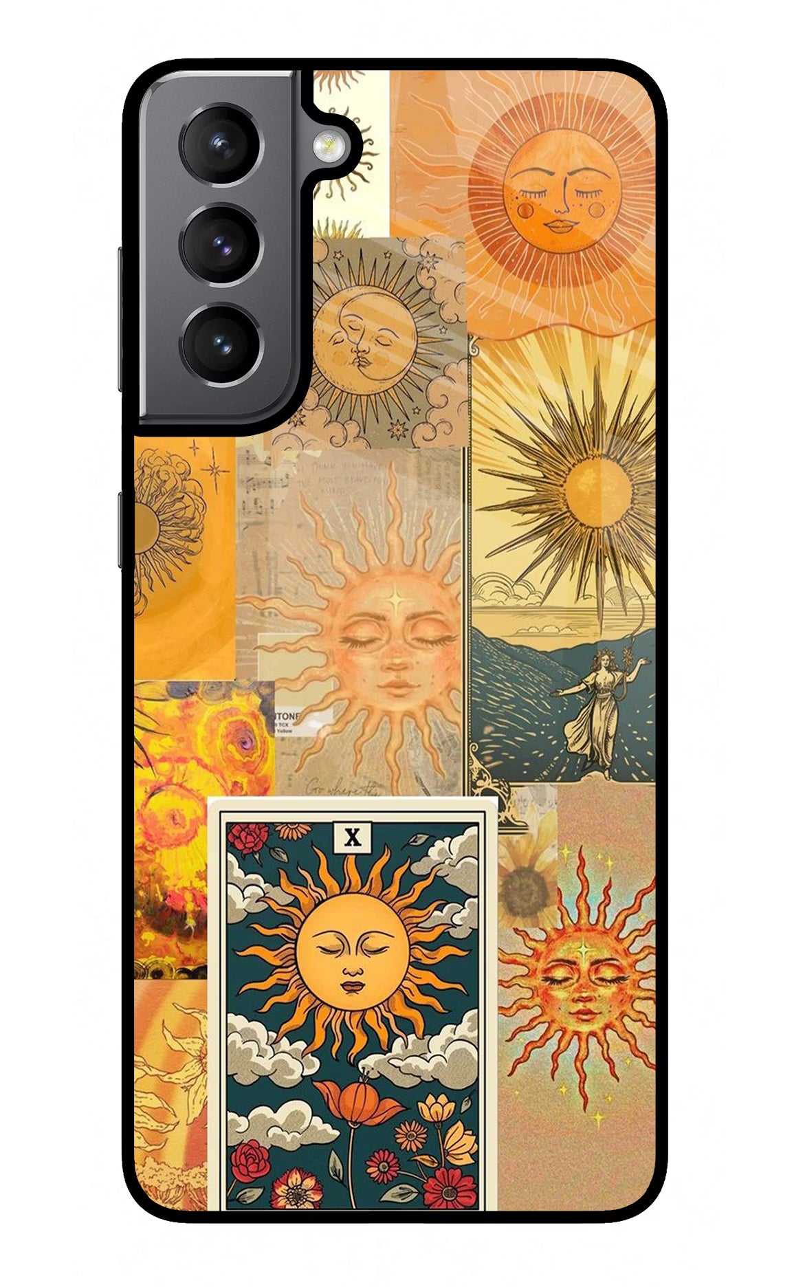 Sun Samsung S21 Glass Case Back Cover by Casekaro