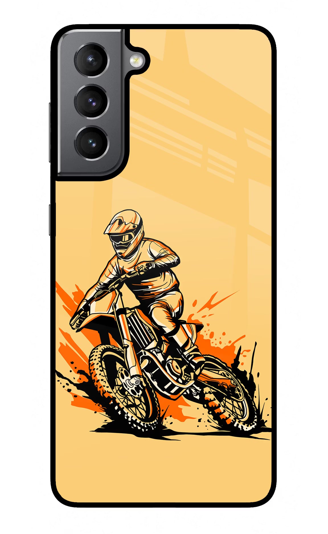 Off-Road Fury Samsung S21 Glass Case Back Cover by Casekaro