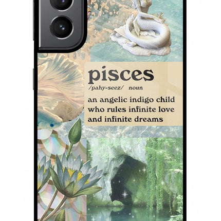 Pisces Zodiac Samsung S21 Glass Case Back Cover by Casekaro