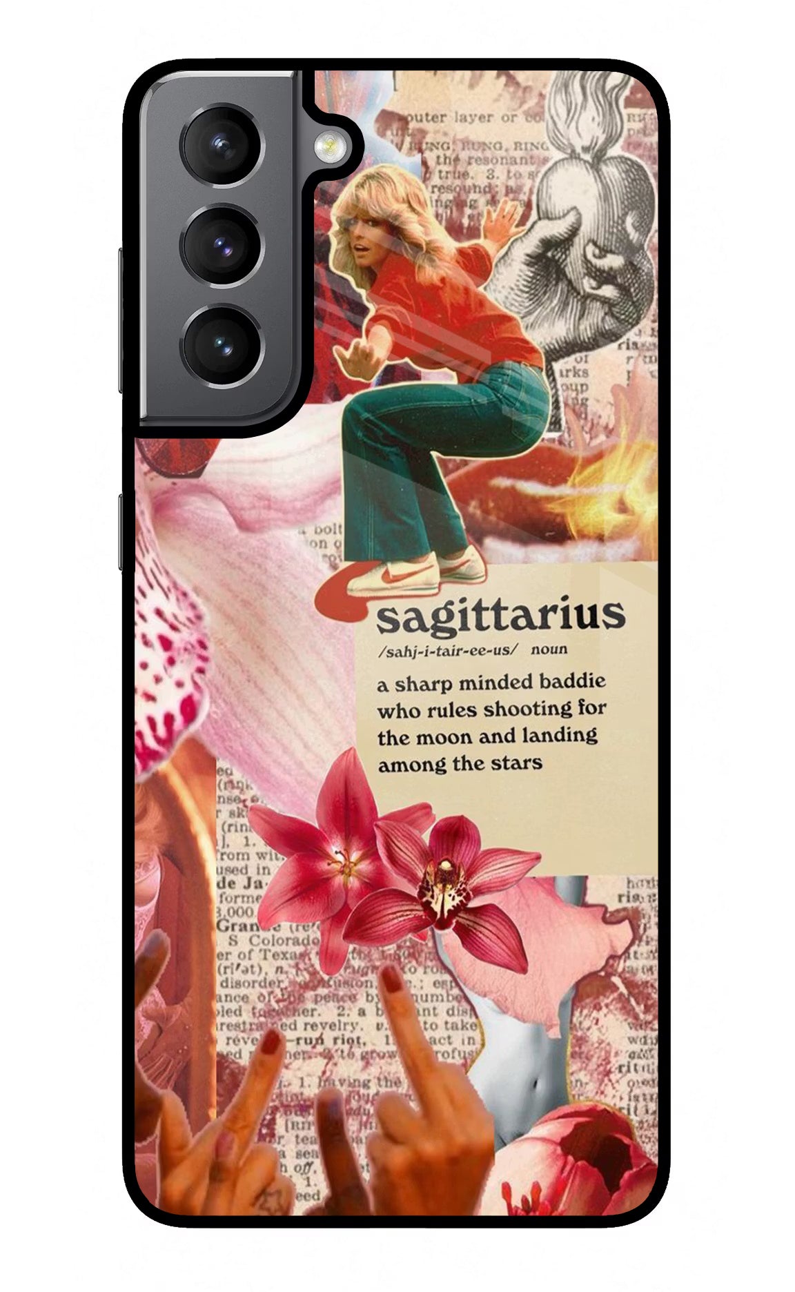 Sagittarius Zodiac Samsung S21 Glass Case Back Cover by Casekaro