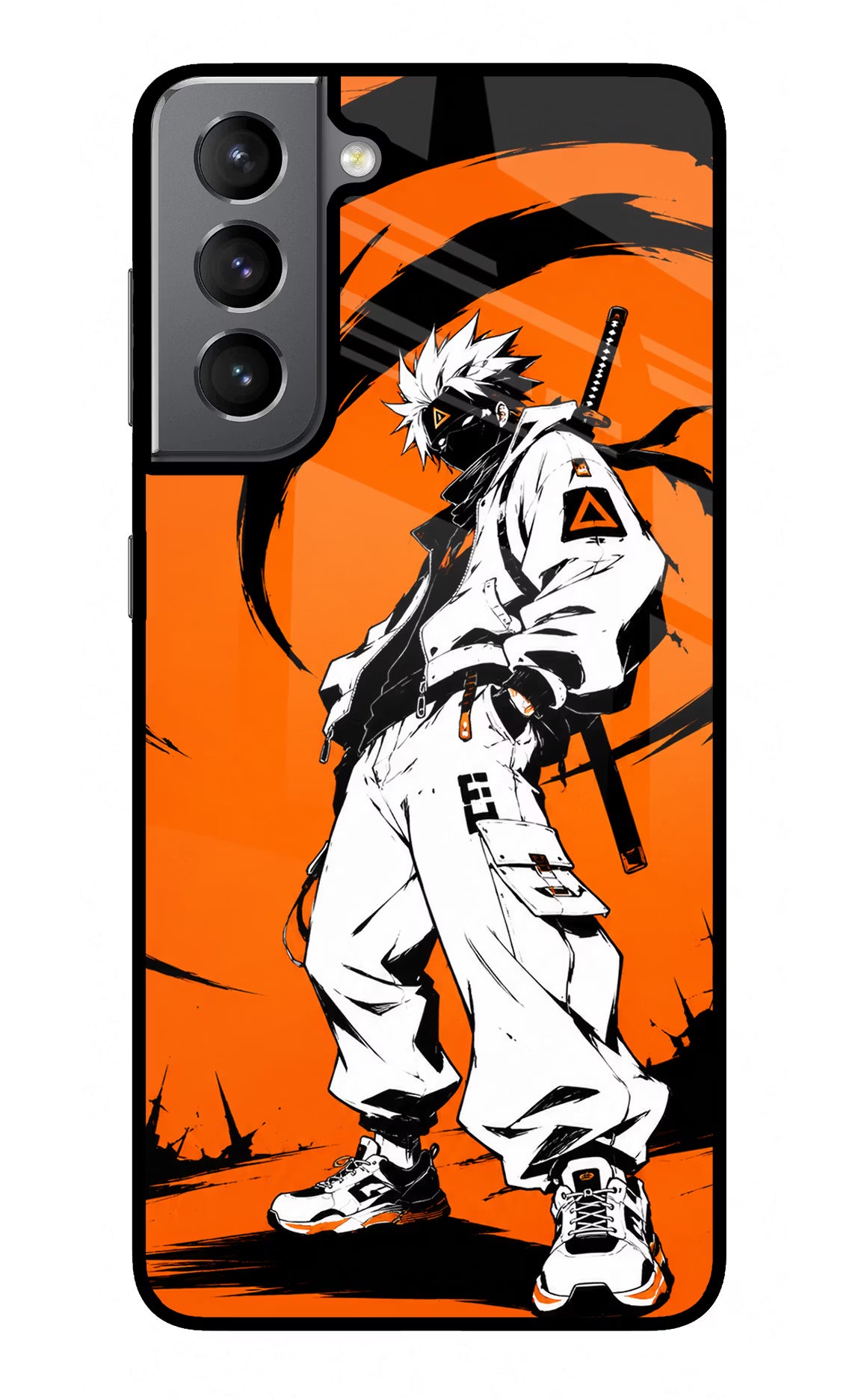Street Samurai  Samsung S21 Glass Case Back Cover by Casekaro
