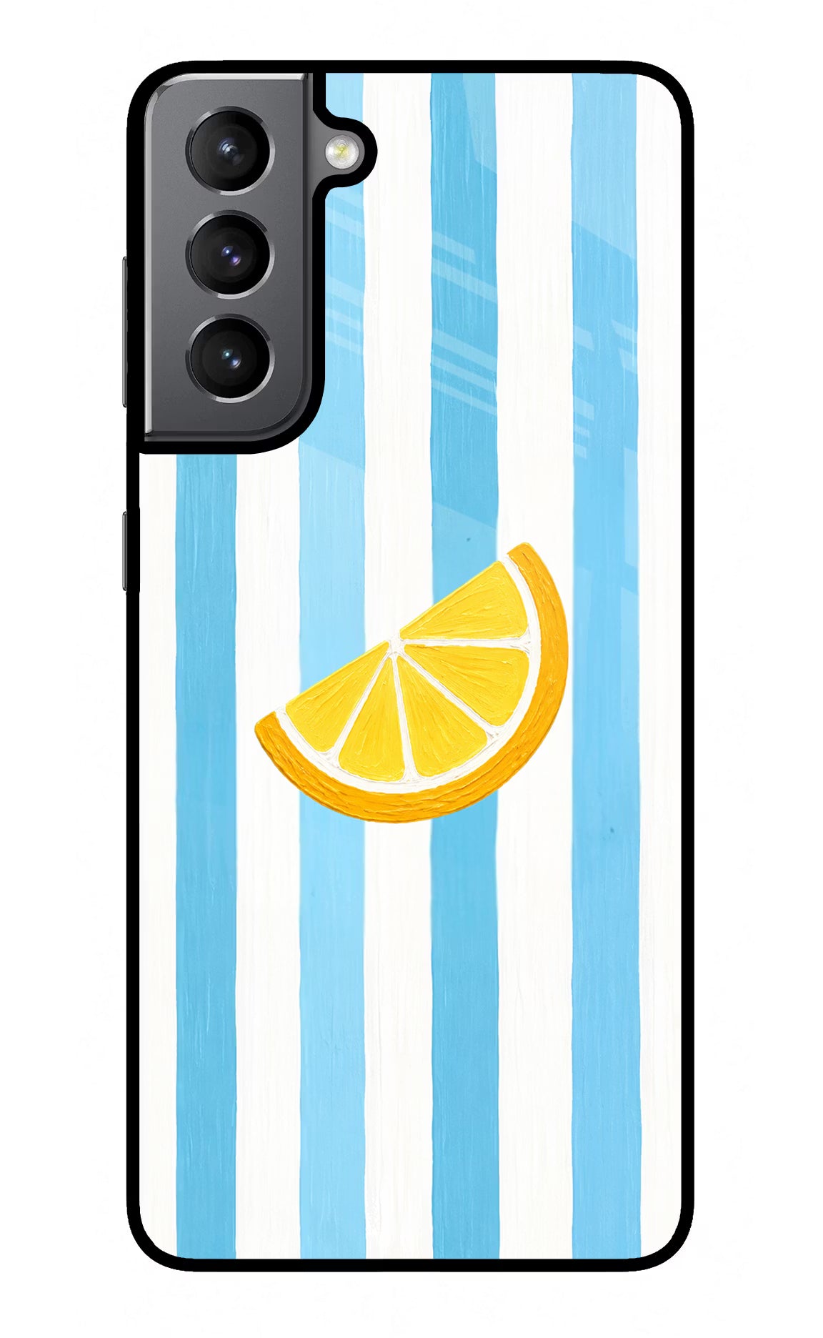 Summer Lemon Samsung S21 Glass Case Back Cover by Casekaro