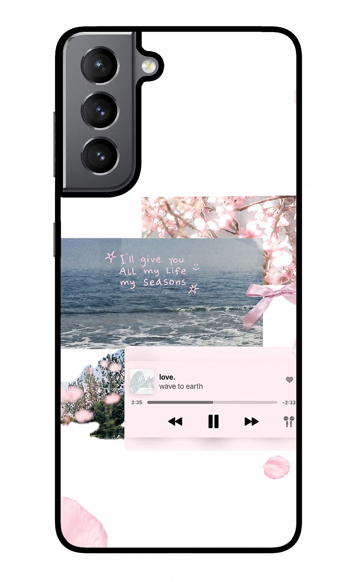 Wave to earth Samsung S21 Glass Case Back Cover by Casekaro