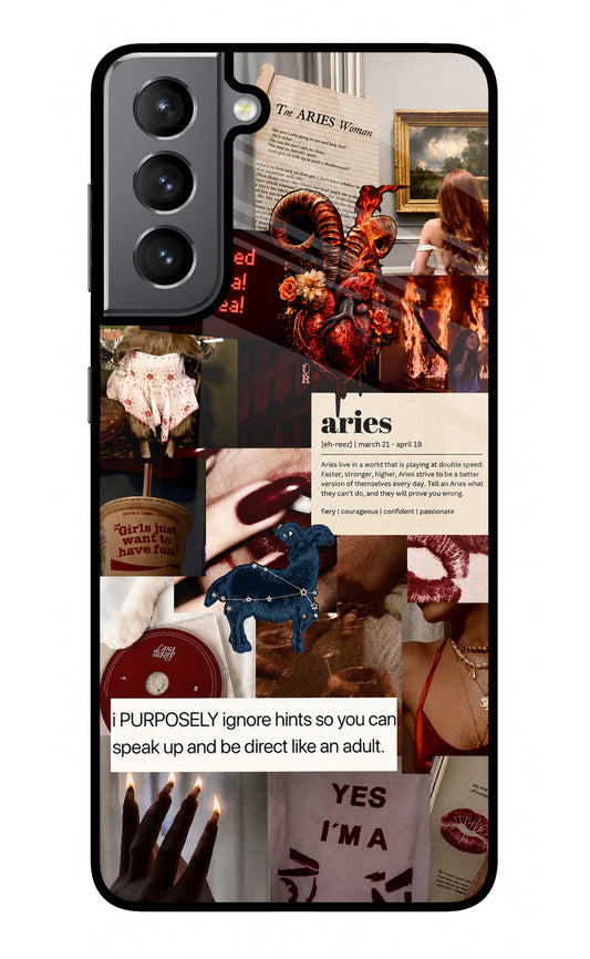 Zodiac Aries Samsung S21 Glass Case