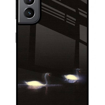 Silent Swans Samsung S21 Glass Case Back Cover by Casekaro