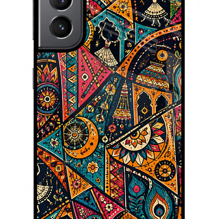 Folk Print Samsung S21 Glass Case