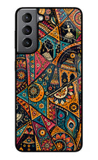 Folk Print Samsung S21 Glass Case