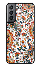 White Mayura Samsung S21 Glass Case