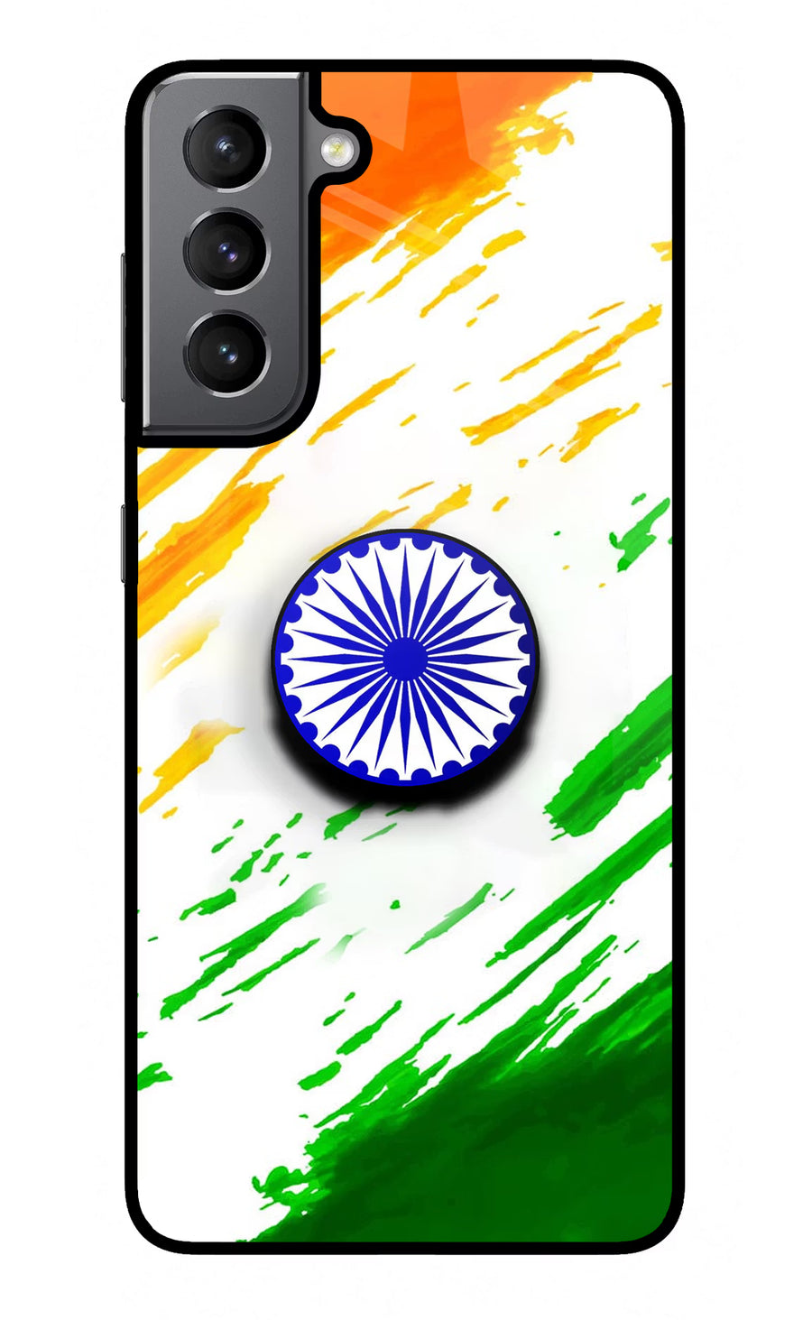 Indian Flag Ashoka Chakra Samsung S21 Pop Case, Glass case
