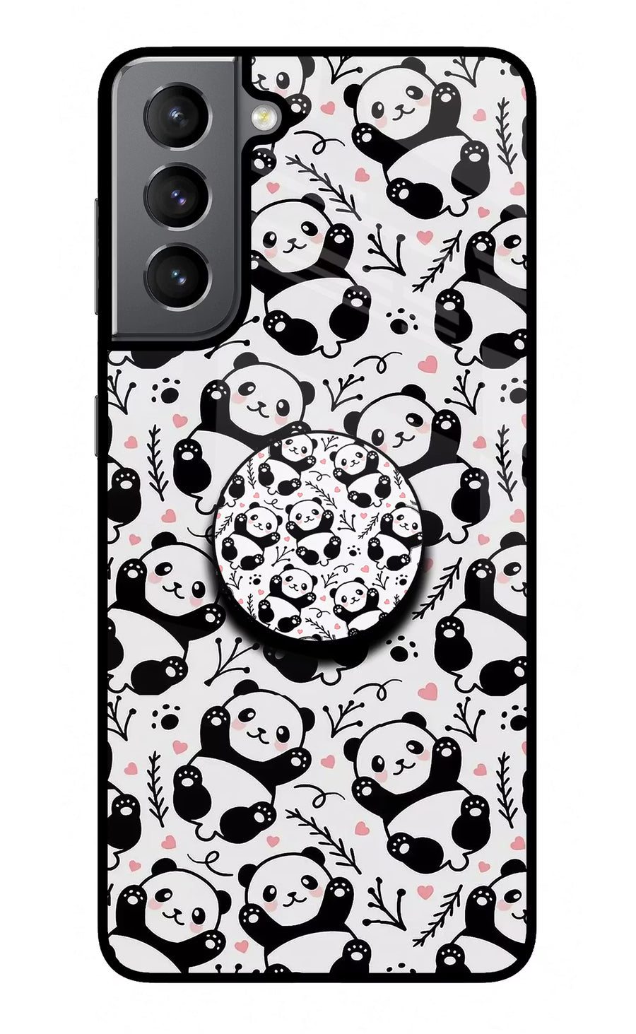 Cute Panda Samsung S21 Pop Case, Glass case