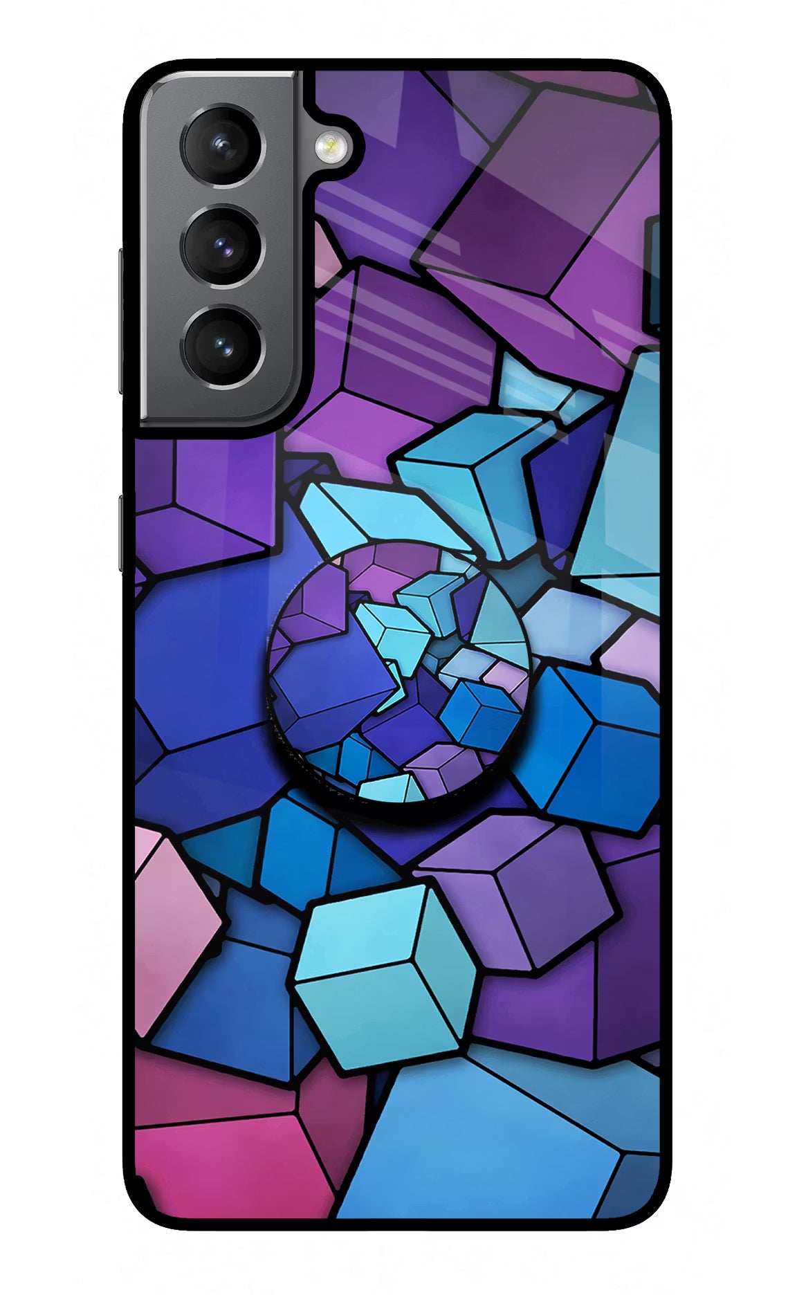 Cubic Abstract Samsung S21 Pop Case by Casekaro