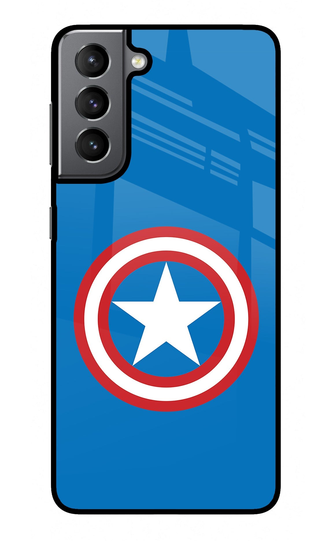 Captain America Logo Samsung S21 Plus Glass Case