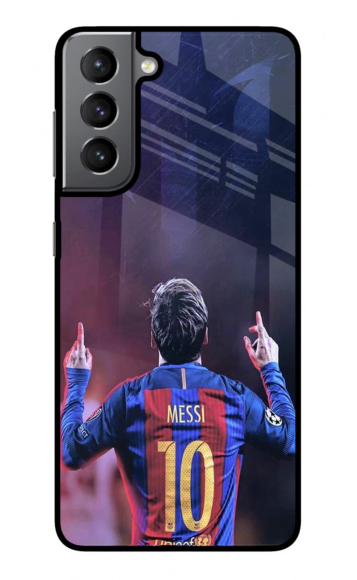 Messi Samsung S21 Plus Glass Case Back Cover by Casekaro