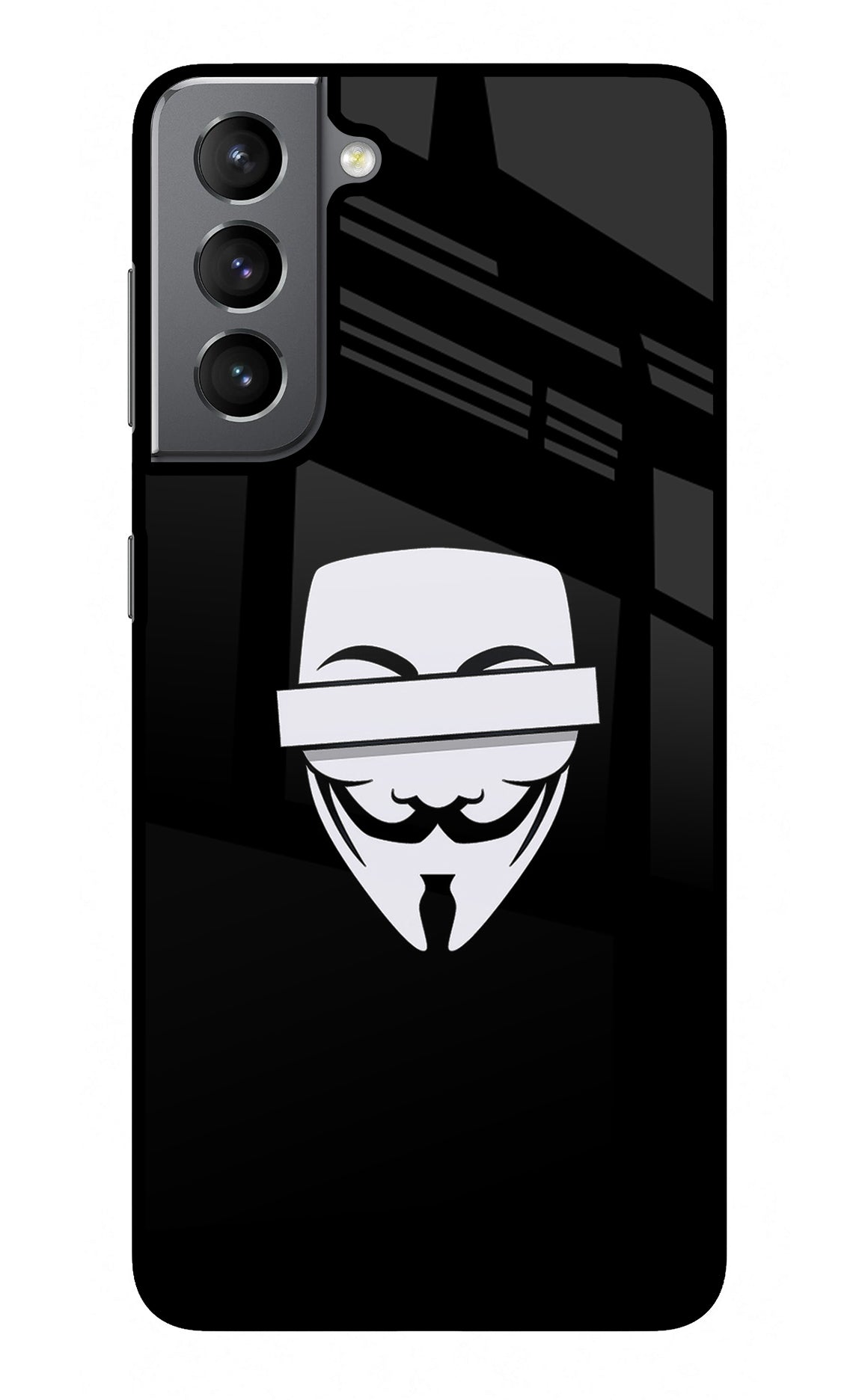 Anonymous Face Samsung S21 Plus Glass Case