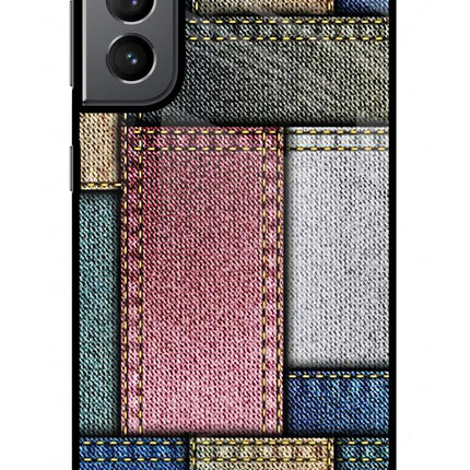 Multicolor Jeans Samsung S21 Plus Glass Case Back Cover by Casekaro